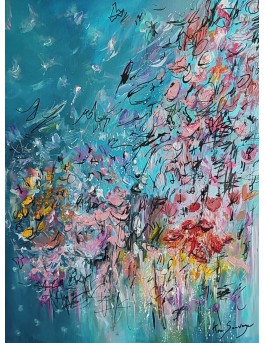 XIANGPEIFBH Grande Peinture Abstraite Art Coloré Bloom Fleur