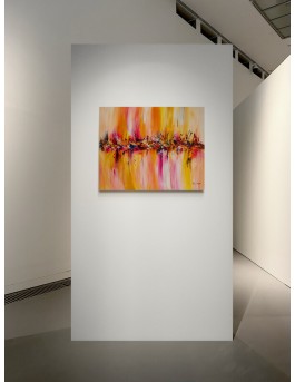 peinture abstraite orange jaune moderne