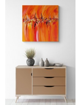 peinture abstraite orange couleurs chaudes