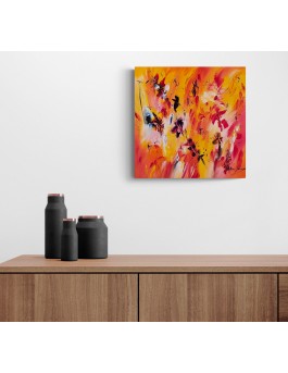 tableau abstrait orange moderne
