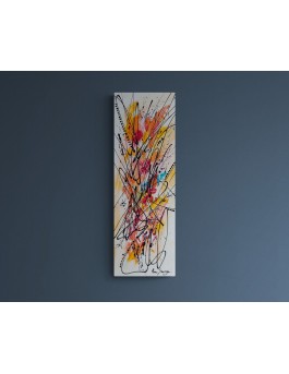 tableau abstrait vertical multicolore