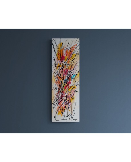 tableau abstrait vertical multicolore