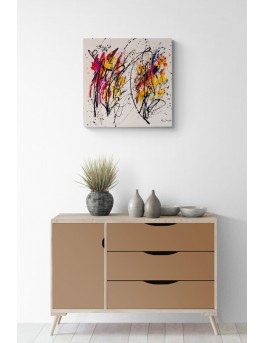 tableau contemporain multicolore