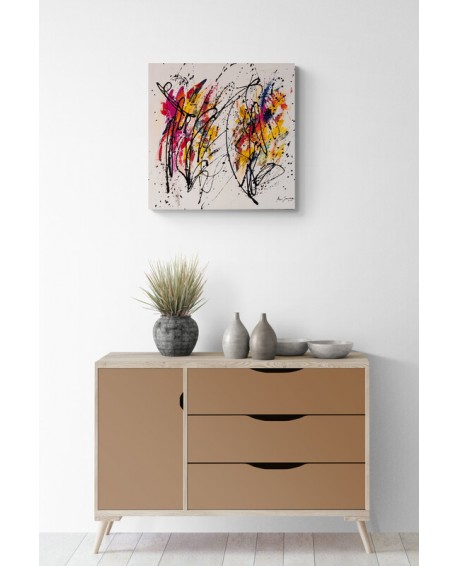 tableau contemporain multicolore