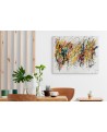 grand tableau abstrait multicolore moderne