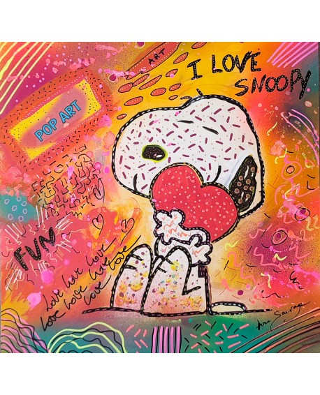 tablaeu Snoopy coeur pop art