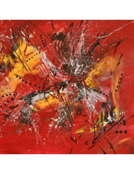 peinture abstraite moderne rouge noir