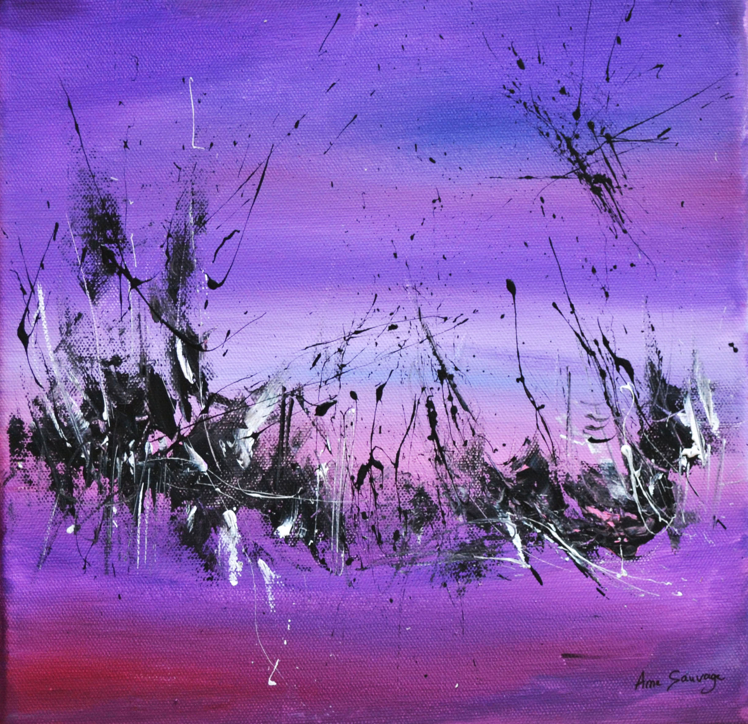 Tableau violet mauve abstrait et moderne : vente de peintures abstraites  mauves