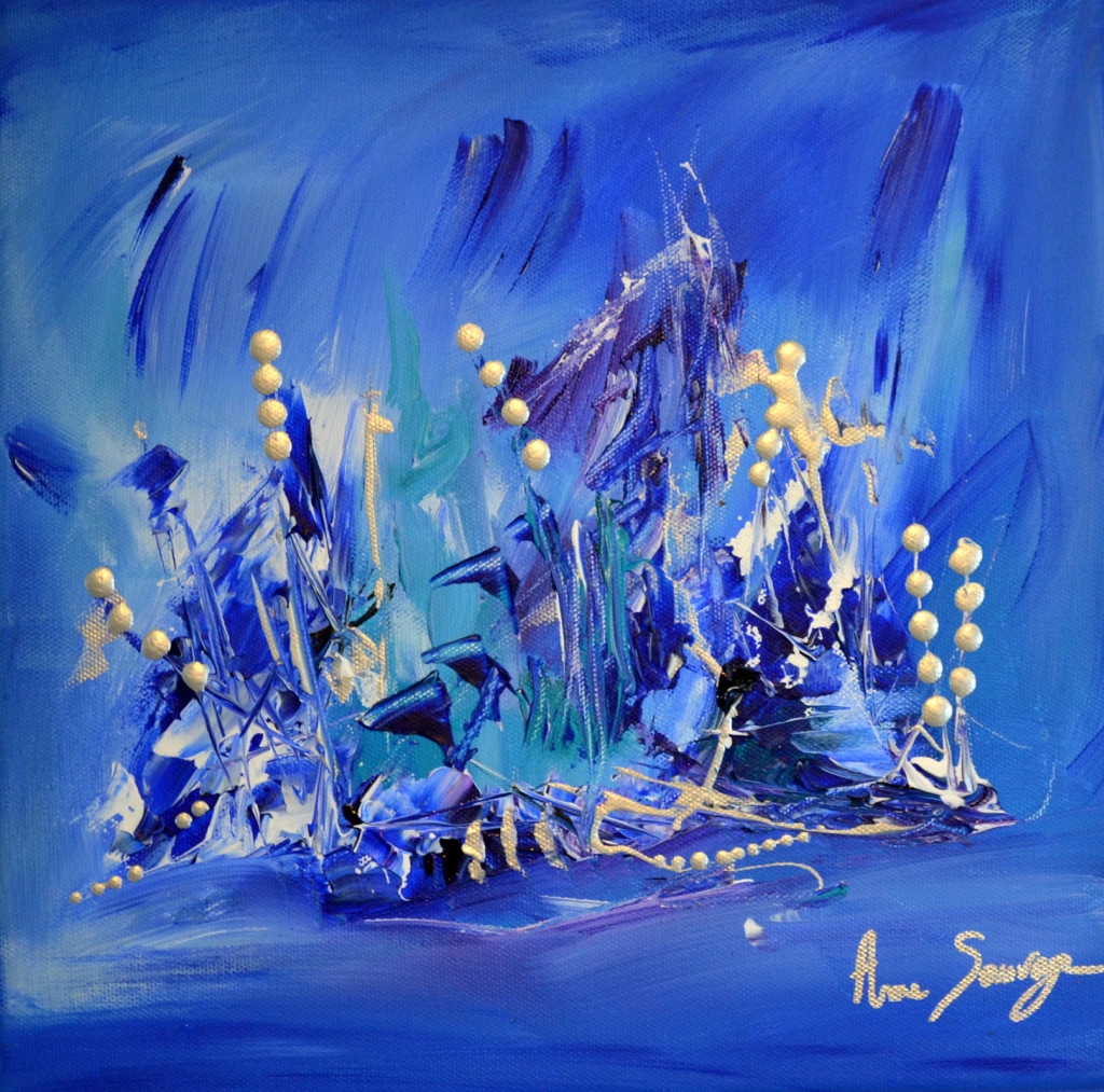 Tableau acrylique contemporain Bleu infini