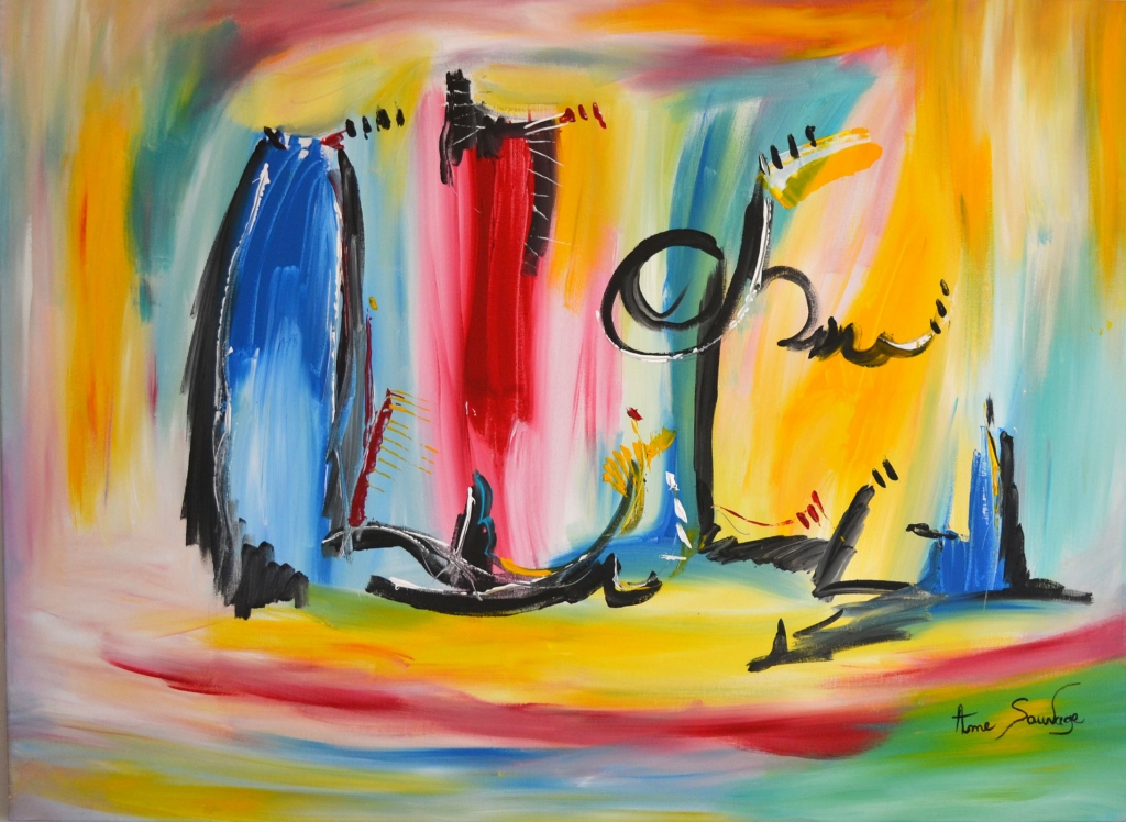 Tableau abstrait multicolore, peinture abstraction colorée, tableau  abstrait couleur vive, toile abstraite colorée, peinture sur toile  abstraction colorée, tableaux aux couleurs vives dans le style abstrait